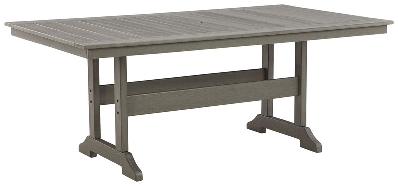 Visola - Gray - RECT Dining Table w/Umb OPT - JaxCo Furniture