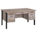 Samson - 4-Drawer Office Computer Desk - Weathered Oak - JaxCo Furniture