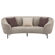 Ellorie - Upholstered Channel Back Curved Sofa - Beige - JaxCo Furniture