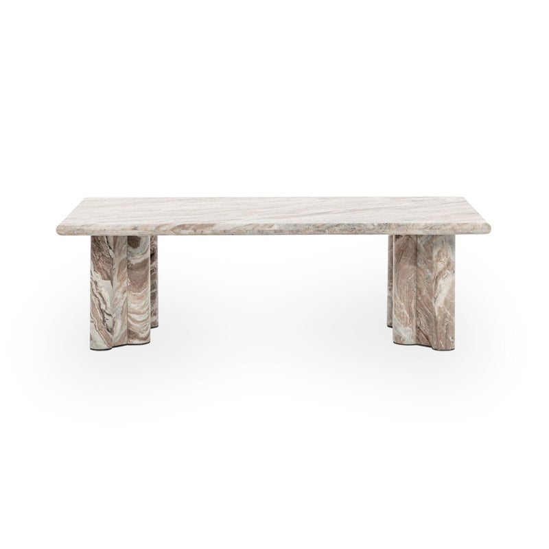 Bowman - Marble Rectangular Coffee Table - Rusty Gray - JaxCo Furniture