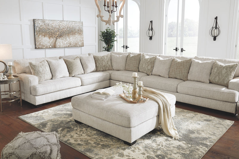 Rawcliffe - Parchment - Oversized Accent Ottoman - JaxCo Furniture