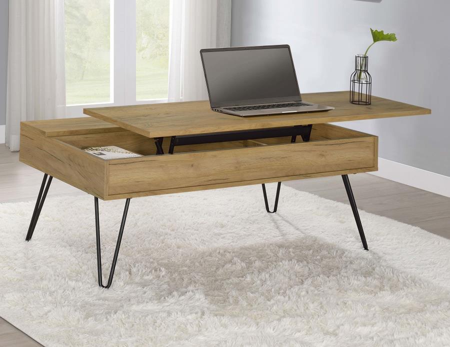 Fanning - Engineered Wood Lift Top Coffee Table - Golden Oak - JaxCo Furniture