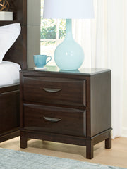 Vanmore - Dark Brown - Two Drawer Night Stand - JaxCo Furniture