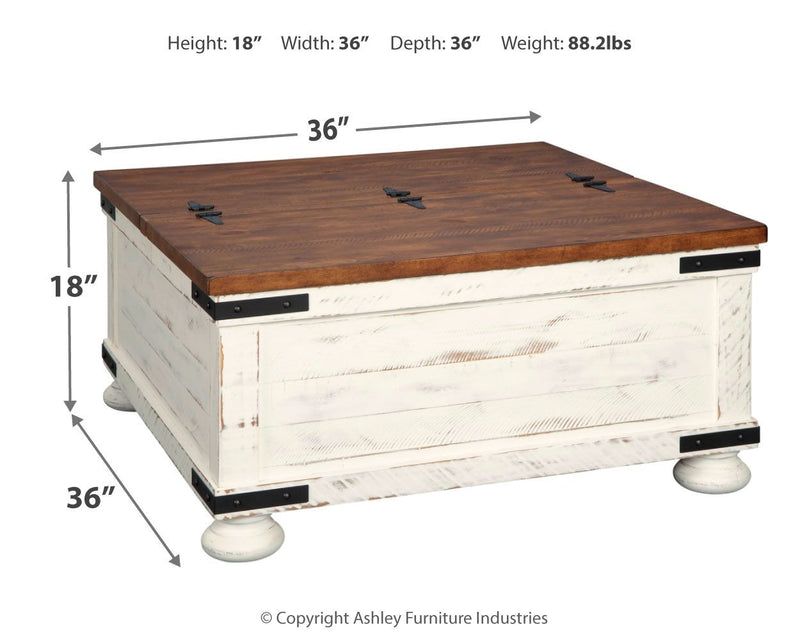 Wystfield - White / Brown - Cocktail Table with Storage - JaxCo Furniture