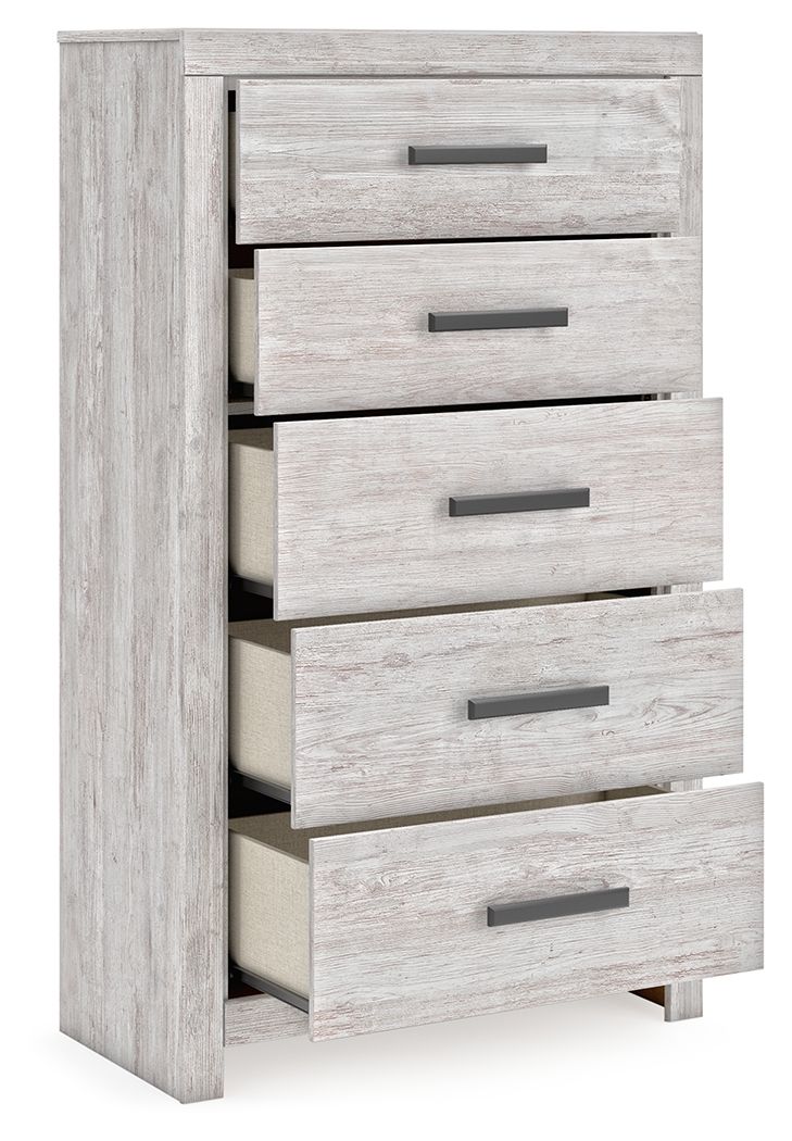 Cayboni - Whitewash - Five Drawer Chest - JaxCo Furniture