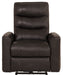 Bosa - Power Recliner - Charcoal - Leather - JaxCo Furniture