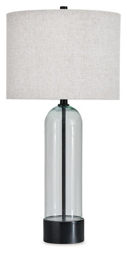 Kerrbrook - Clear / Black - Glass Table Lamp - JaxCo Furniture