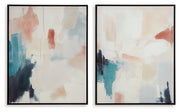 Caldish - Blue / White / Pink - Wall Art Set (Set of 2) - JaxCo Furniture