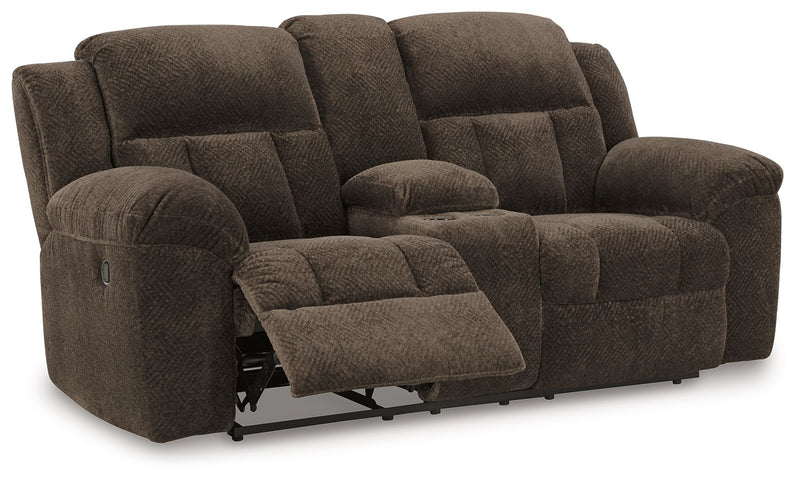 Frohn - Dbl Reclining Loveseat With Console - JaxCo Furniture