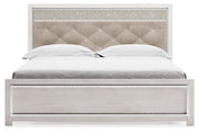 Altyra - White - King Panel Bed With Upholstered Headboard - JaxCo Furniture