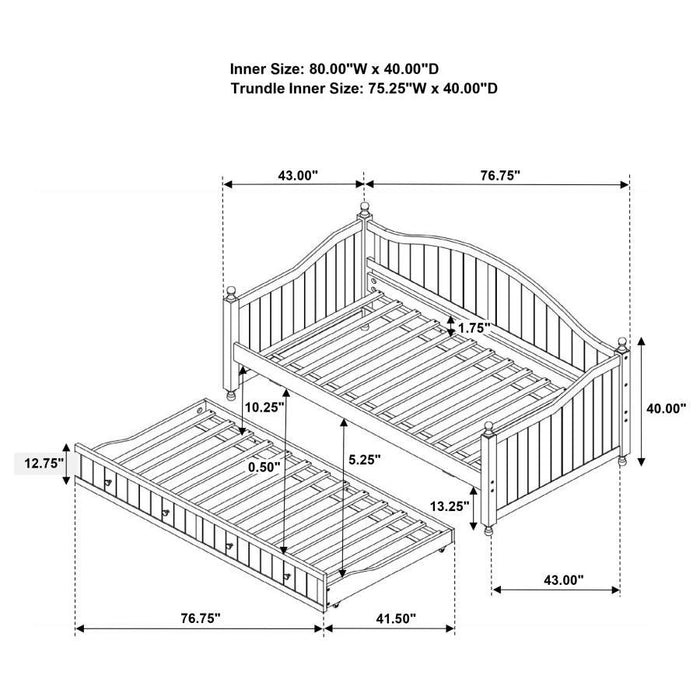 Julie Ann - Arched Back Day Bed With Trundle - JaxCo Furniture