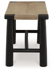Acerman - Black / Natural - Accent Bench - JaxCo Furniture