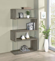 Emelle - 4-Shelf Glass Panel Bookshelf - JaxCo Furniture