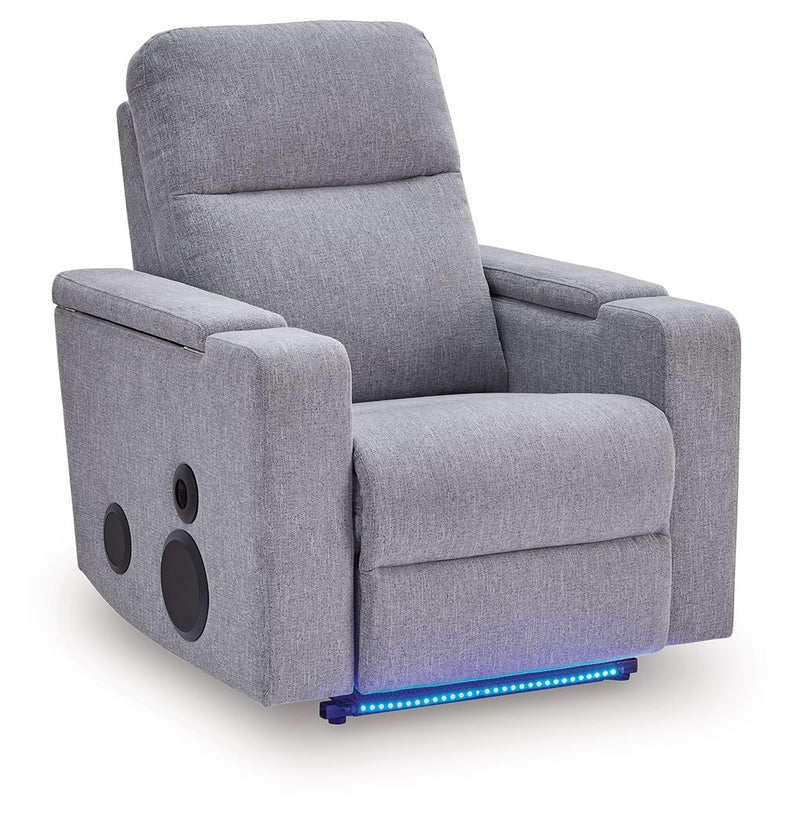 Pineland - Glider Power Recliner With Audio System - Pewter - JaxCo Furniture