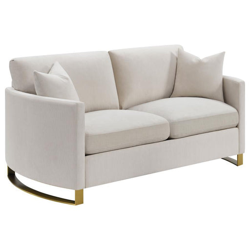 Corliss - Upholstered Arched Arm Loveseat - Beige - JaxCo Furniture