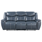 Sloane - Upholstered Padded Arm Reclining Sofa - Blue - JaxCo Furniture