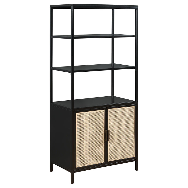 Amherst - 3-Shelf Radio Weave Cane Metal Accent Cabinet - JaxCo Furniture