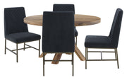Crossings - Round Dining Table With 4 Upholstered Chairs - JaxCo Furniture