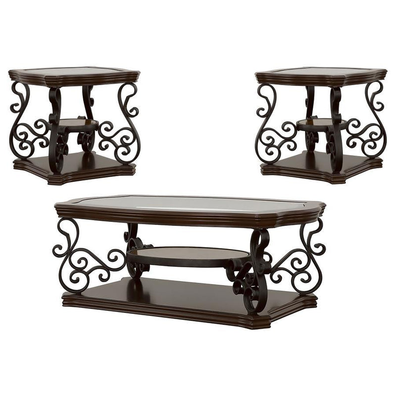 Laney - Glass Top Coffee And End Table Set - JaxCo Furniture