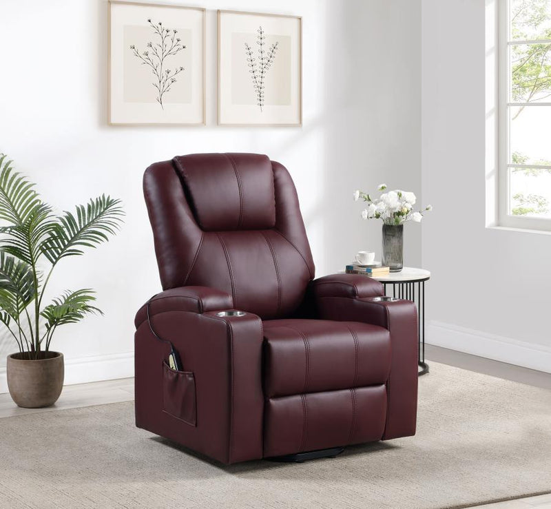 Armstrong - Upholstered Power Lift Massage Recliner - JaxCo Furniture