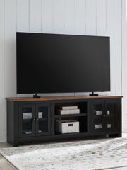 Wildenauer - Brown / Black - XL TV Stand With Fireplace Option - JaxCo Furniture