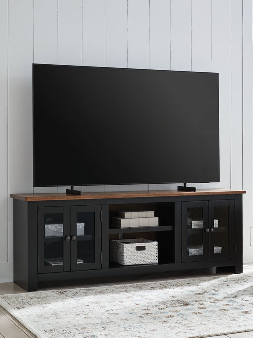 Wildenauer - Brown / Black - XL TV Stand With Fireplace Option - JaxCo Furniture
