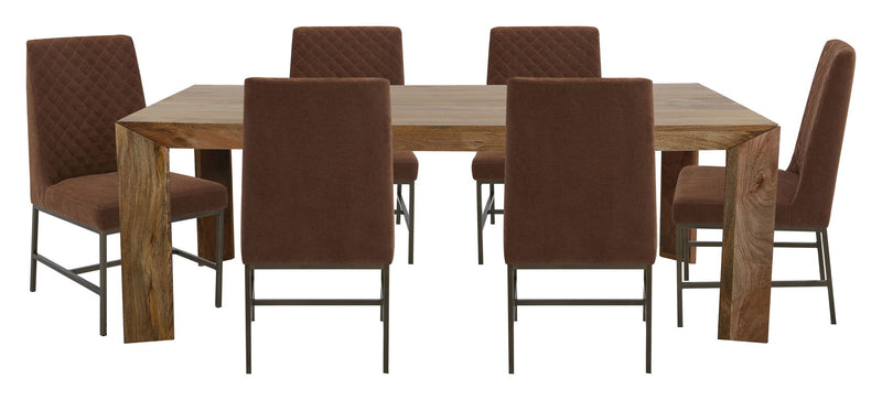 Crossings - Rectangular Dining Table With 6 Upholstered Chairs - JaxCo Furniture