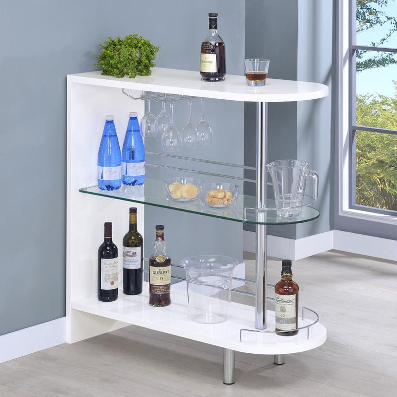 Adolfo - Rectangular 2-Tier Home Bar Table - JaxCo Furniture