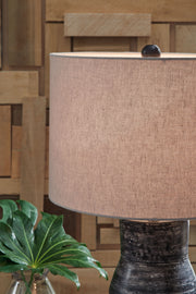 Kerbert - Distressed Black - Terracotta Table Lamp - JaxCo Furniture