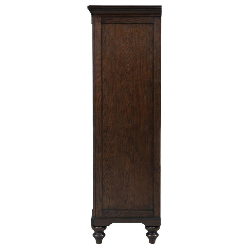 Andover - 6-Drawer Tempered Glass Door Chest - Dark Oak - JaxCo Furniture