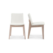 Deco - Oak Dining Chair (Set of 2) - Cream White - JaxCo Furniture
