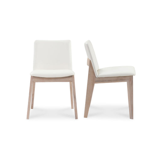 Deco - Oak Dining Dining Chair PVC (Set of 2) - Cream White - JaxCo Furniture