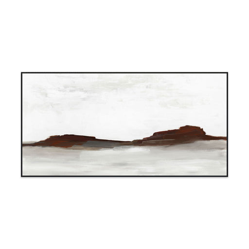 Red Rock - 72" x 36" Canvas Art - Dark Brown & Pearl Silver - JaxCo Furniture