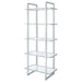 Hartford - 5-Shelf Glass Bookshelf - Chrome - JaxCo Furniture