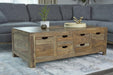 Esther - 6-Drawer Solid Wood Coffee Table - Natural - JaxCo Furniture