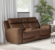 Calgary - Power Reclining Console Loveseat - JaxCo Furniture