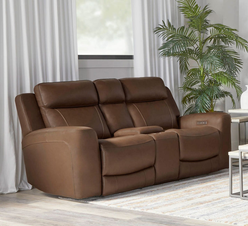 Calgary - Power Reclining Console Loveseat - JaxCo Furniture