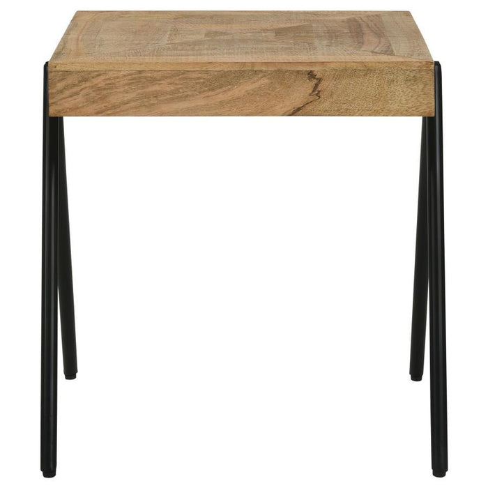 Avery - Square Solid Mango Wood Side End Table - Natural - JaxCo Furniture