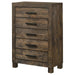 Woodmont - 5-Drawer Bedroom Chest - Rustic Golden Brown - JaxCo Furniture