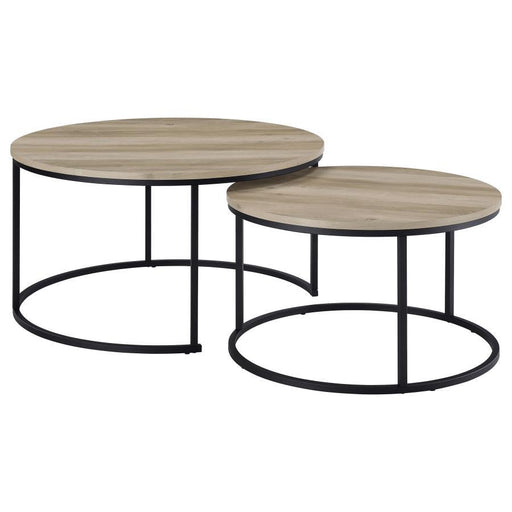 Lainey - 2 Piece Round Faux Marble Nesting Coffee Table - JaxCo Furniture