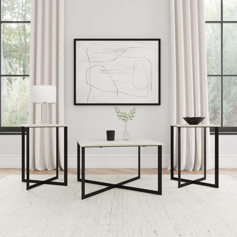 Tobin - Marble Top Coffee And End Table Set - JaxCo Furniture