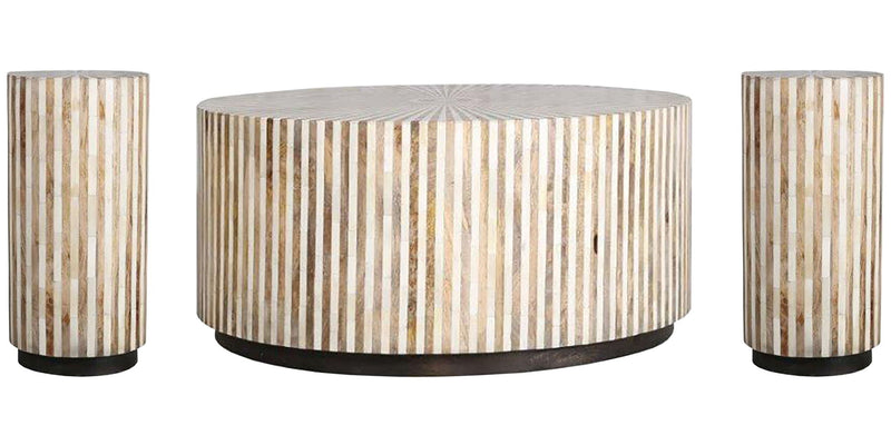 Crossings - Downtown Cocktail Table With 2 Chairside Tables - Amber - JaxCo Furniture