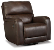 Emberla - Coffee - Swivel Glider Recliner - JaxCo Furniture