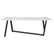 Mayer - Rectangular Faux Marble Dining Table - White - JaxCo Furniture