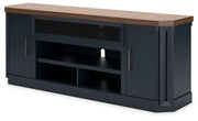 Landocken - Brown / Blue - XL TV Stand W/Fireplace Option - JaxCo Furniture