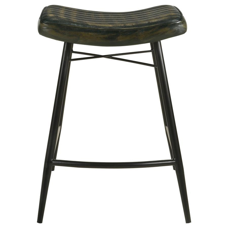 Bayu - Leather Upholstered Counter Stool (Set of 2) - JaxCo Furniture