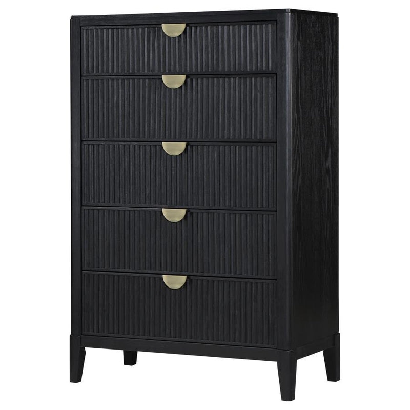 Brookmead - 5-Drawer Bedroom Chest - Black - JaxCo Furniture