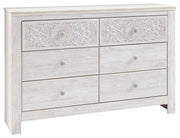 Paxberry - Whitewash - Dresser, Mirror - Medallion Drawer Pulls - JaxCo Furniture