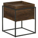 Ondrej - Square Accent Side Table Removable Tray - Dark Brown - JaxCo Furniture