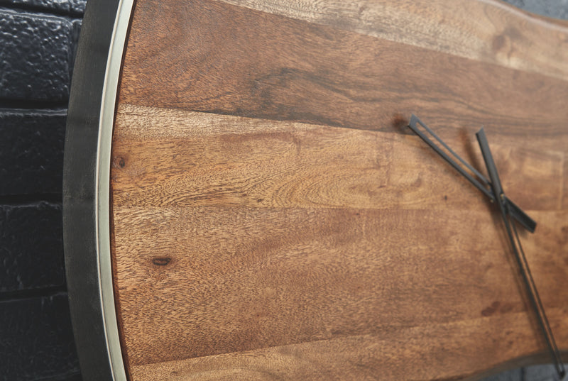 Panchali - Brown / Silver Finish - Wall Clock - JaxCo Furniture